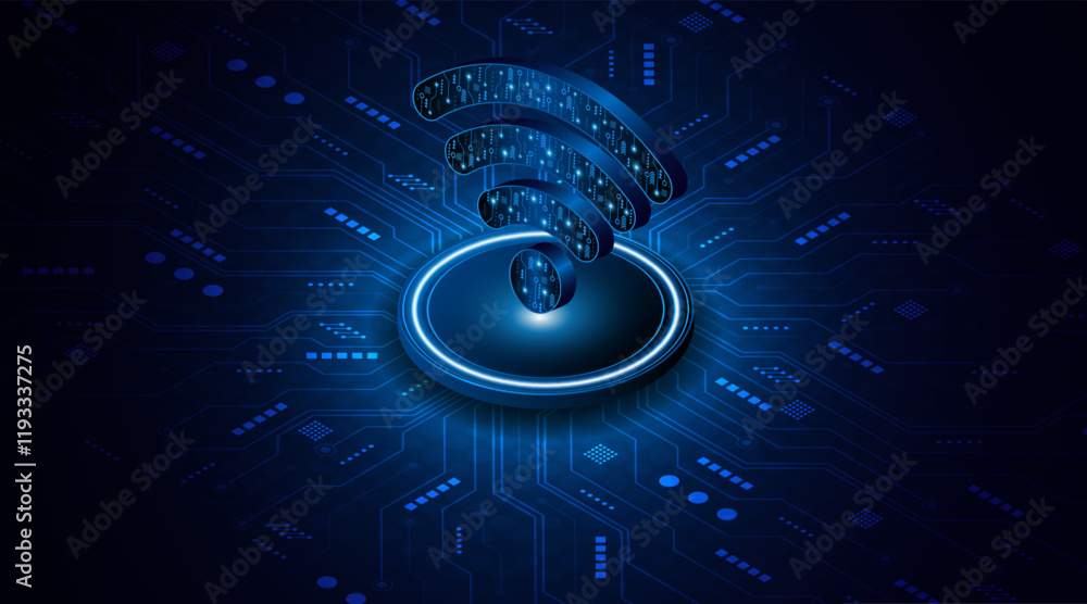 Aufkleber Abstract wifi symbol. Concept of communication technology, internet signal or wireless connection.	