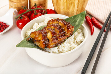 Grilled eel with steamed rice