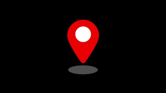 マップピンのアニメーション素材,影あり,透過背景