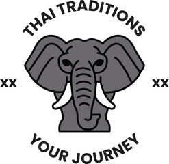 Obraz premium illustration in the concept of Thai elephants in line style