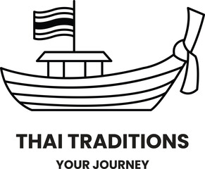boat with a flag on it that says Thai Traditions