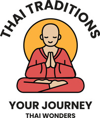 illustration in the concept of Thai temple in line style