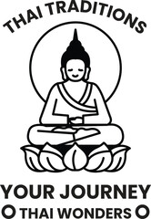 illustration in the concept of Thai temple in line style