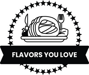 illustration in the concept of Beef and Lamb Steak in line style