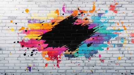 Abstract Colorful Shape Breaking Through Background