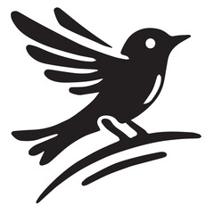 Silhouette of a bird on white background	