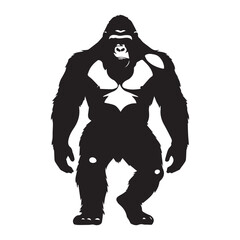 Powerful Gorilla Silhouette Standing Proudly