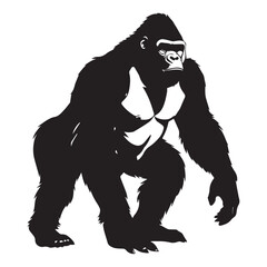 Fototapeta premium Powerful Gorilla in Monochrome Silhouette