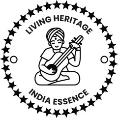 illustration in the concept of Indian Tourism and Culture in line style