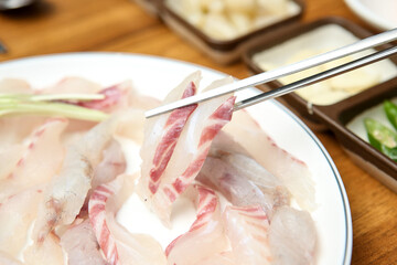 Korean seafood. Korean style sashimi