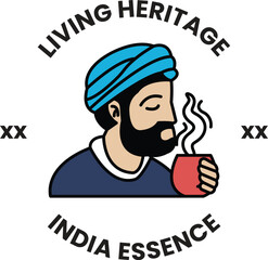 illustration in the concept of Indian Tourism and Culture in line style