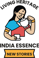 illustration in the concept of Indian Tourism and Culture in line style