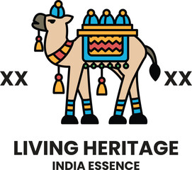 illustration in the concept of Indian Tourism and Culture in line style
