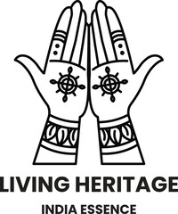 illustration in the concept of Indian Tourism and Culture in line style