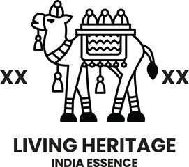 illustration in the concept of Indian Tourism and Culture in line style