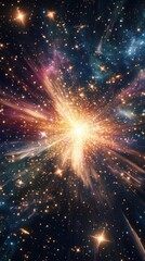 Fototapeta premium Celestial Explosion A Radiant Cosmic Event In Deep Space