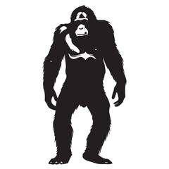 Fototapeta premium Powerful Silhouetted Gorilla Standing Strong