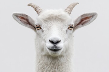 Fototapeta premium A goat featuring prominent horns and a distinct white face stands out in this captivating image.