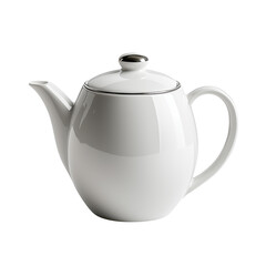 Fototapeta premium Elegant white ceramic teapot with smooth curves and classy design for tea lovers