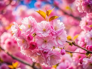 Obraz premium Close-Up Macro Pink Sakura Cherry Blossom New York City Spring