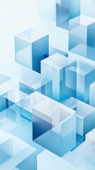 Obraz premium Abstract Blue Glass Cubes Form Geometric Pattern