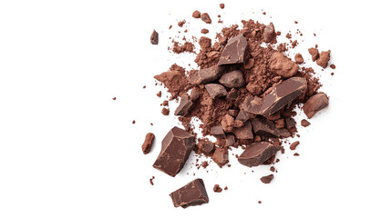 Fototapeta premium ingredient for making chocolate - cocoa isolated on a white background