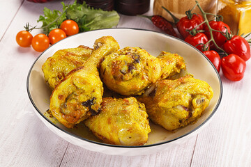 Roasted Chicken leg drumsticks with curry sauce