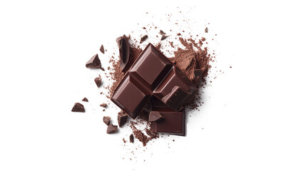 Fototapeta premium ingredient for making chocolate - cocoa isolated on a white background