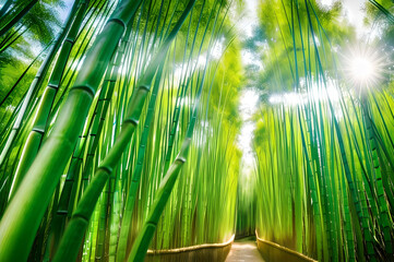 雨上がりの竹林