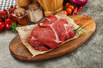 Raw beef meat piece for cooking