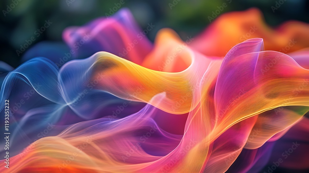 Poster abstract colorful waves flowing seamlessly