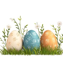 set of Easter egg images flat design