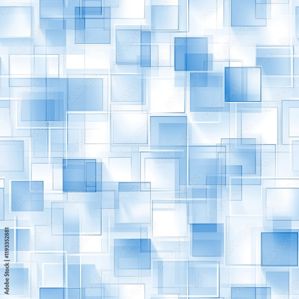 Poster Abstract geometric texture with overlapping blue squares