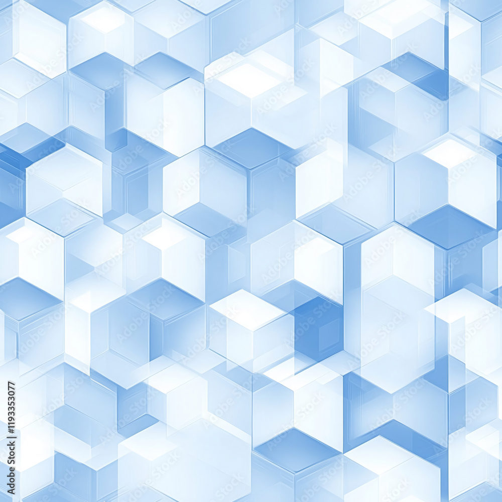 Poster abstract geometric texture with translucent blue hexagons