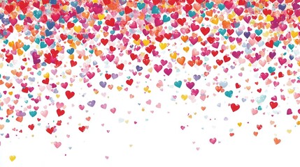 Fototapeta premium Colorful decorative hearts for playful valentine's day celebration and creative design.