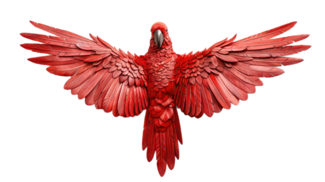 red feather isolated on white background