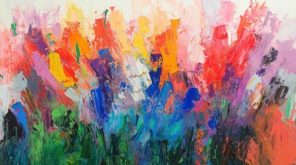 Fototapeta premium dynamic vibrant splashes of color blending into a textured abstract scene