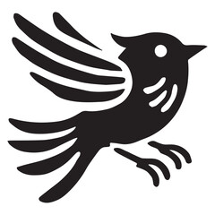 Silhouette of a bird on white background	