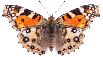 Lady Butterfly Vanessa Cardui isolated on a white background 