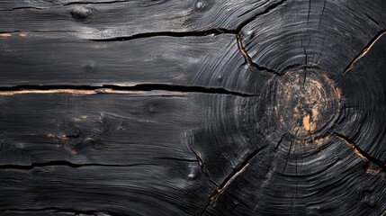 Fototapeta premium A detailed close-up view of a wooden cross-section, showcasing the intricate grain patterns and natural textures inherent in the wood.