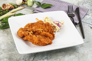 Tonkatsu fried cutlet with cabbage