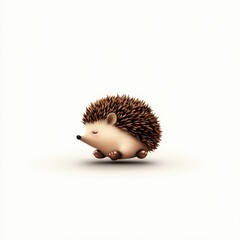 Obraz premium Cute and Playful Hedgehog Character Relaxing in a Minimalistic Style with Soft Colors on a Clean Background for Illustrative Purposes