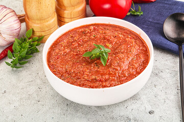 Cold vegan tomato soup Gazpacho