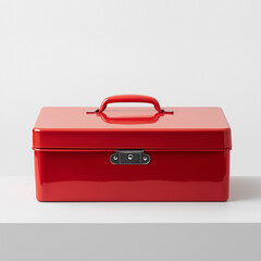 red toolbox on a white background