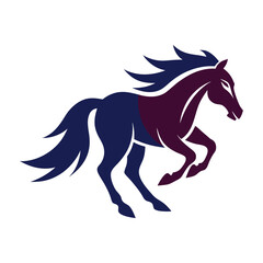 A dynamic mascot logo featuring a mustang horse in full gallop, embodying strength, speed, and freedom, perfect for sports teams or brands looking for energy and boldness.