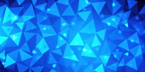 Obraz premium Abstract Blue Triangular Geometric Pattern with Glowing Highlights