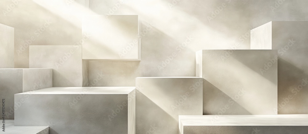 Wall mural a visually captivating arrangement of clean minimalist geometric shapes and forms that create a harm