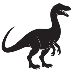 Fototapeta premium A black dinosaur silhouette vector illustration clipart design