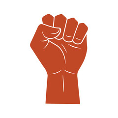 A bold raised-fist silhouette, symbolizing strength, unity, and resistance. Its simple, powerful design conveys solidarity and the fight for justice and equality.