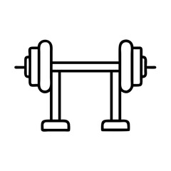 barbell with weights icon, barbell with weights line art - simple line art of barbell with weights, perfect for barbell with weights logos and icons and themed design